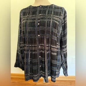 Soft Surroundings Black with shades of blue and grey and accented beads #148